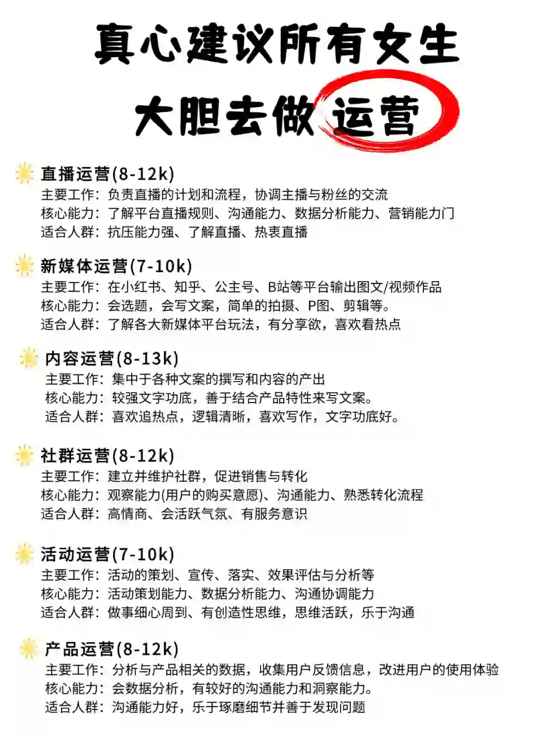 请大数据把我推给想转行做运营的姐妹‼️
