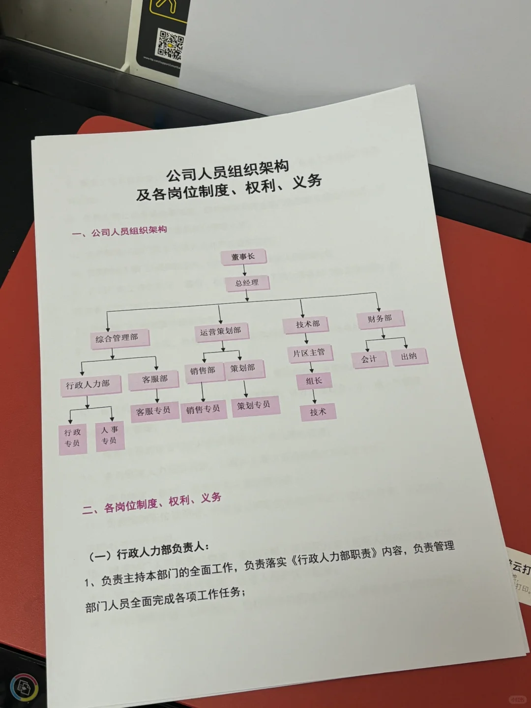 初创公司必备‼️公司人员组织架构和岗位制度