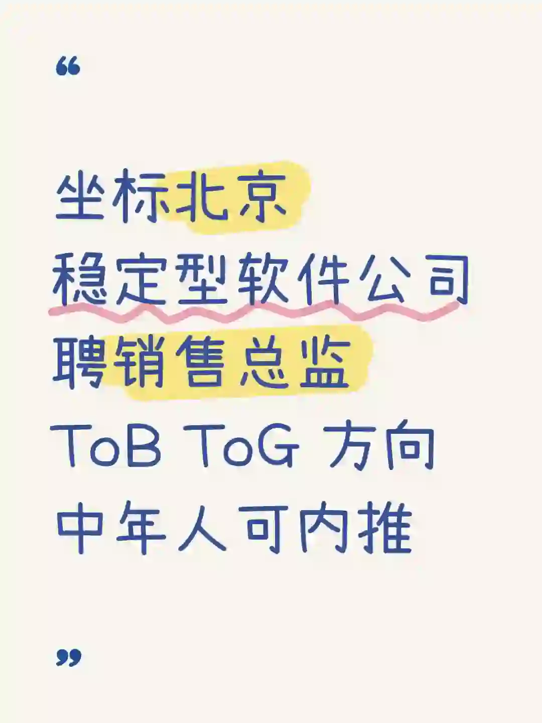 北京稳定软件公司 需销售总监 中年人直推