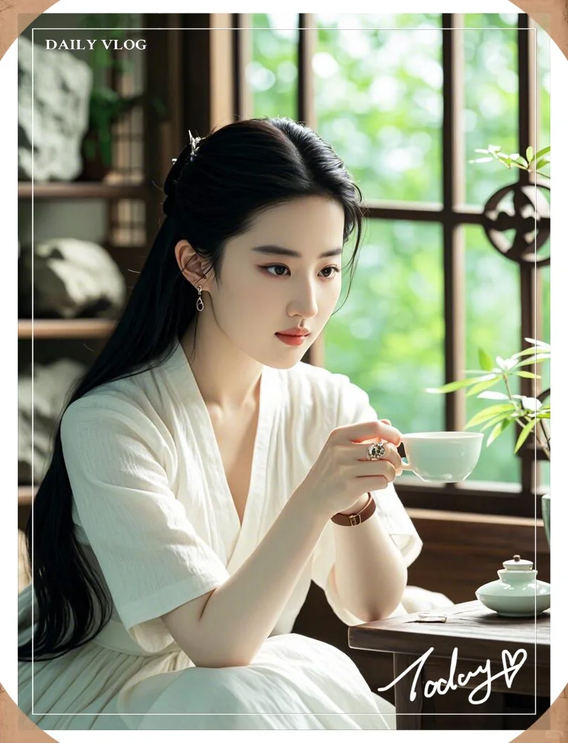 窗前茶台边的宁静时光，简单生活的艺术