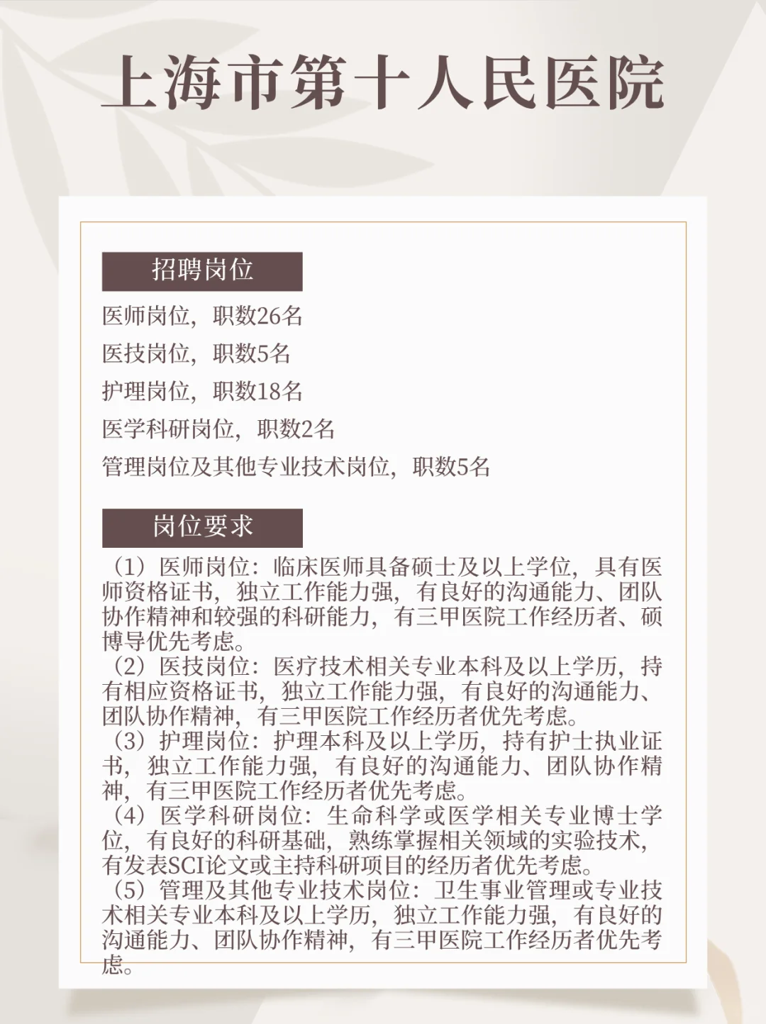 ✅上海招聘（2024.10.10）