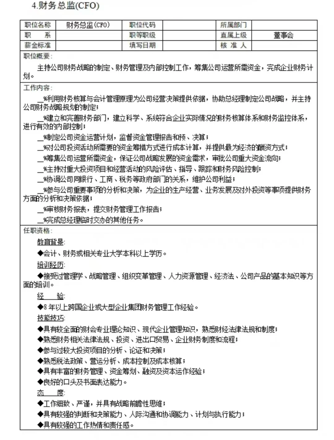 300个常见的岗位说明书及绩效考核表格范本