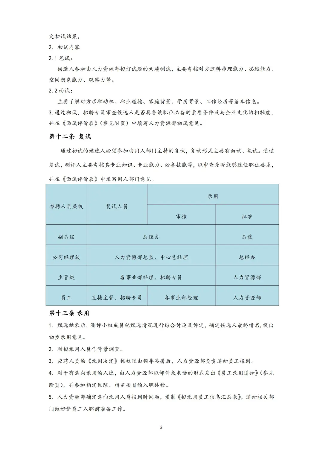 公司招聘管理制度/完整的一套制度表格