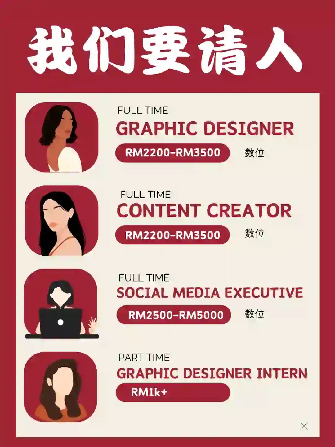 🇲🇾｜我们要请人！护肤电商公司招同事！