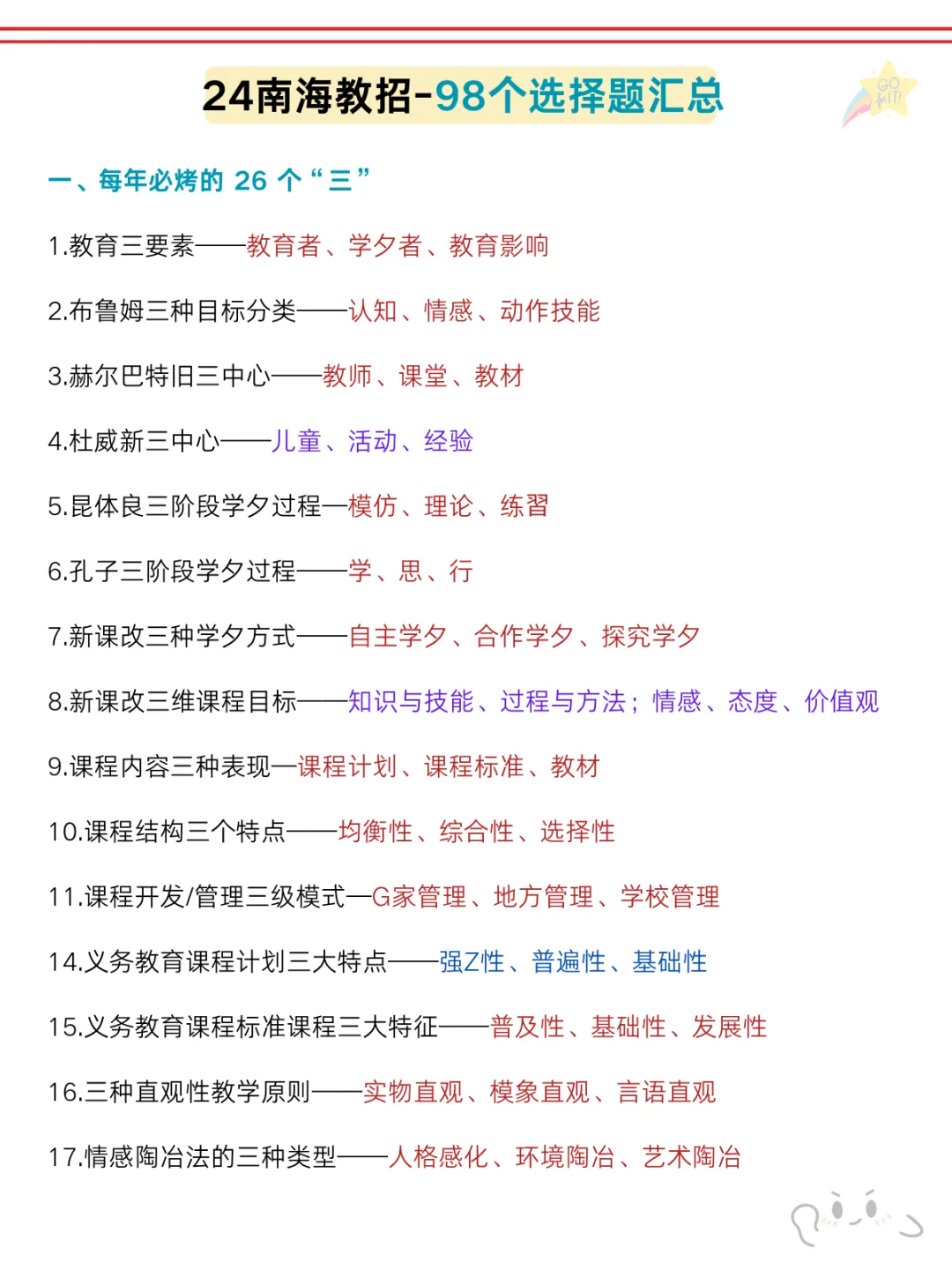 也不算透题吧😂南海教招，确定从这45道抽