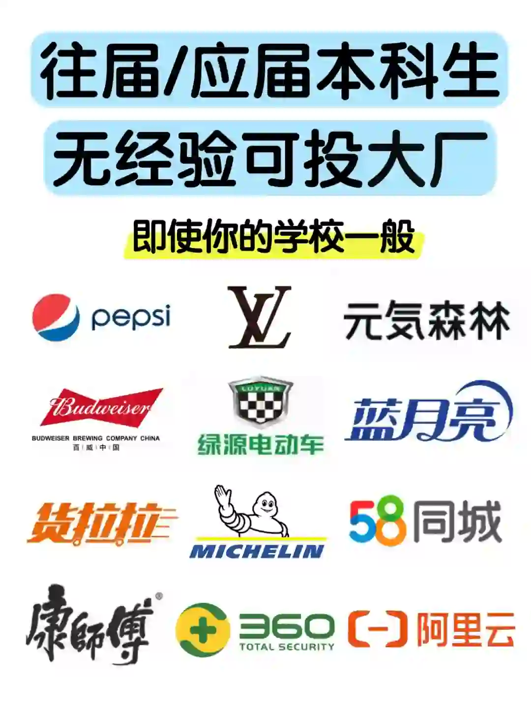 学校一般，无工作经验的往届生速投！