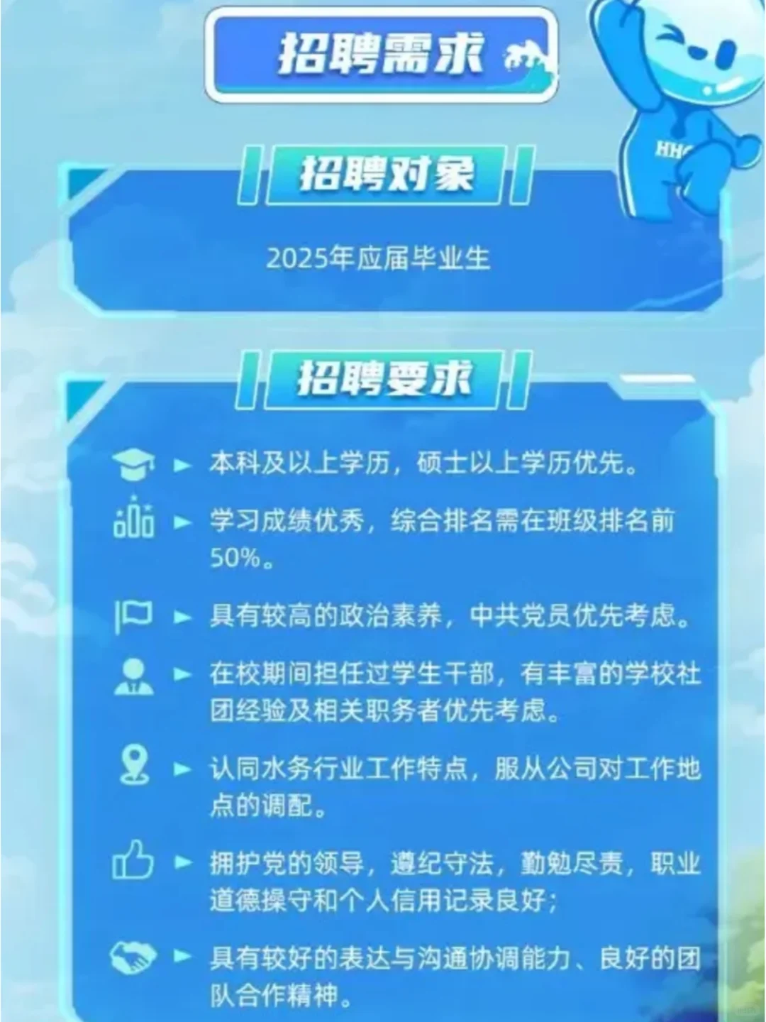 五险一金 | 中国水务2025校园招聘🉑
