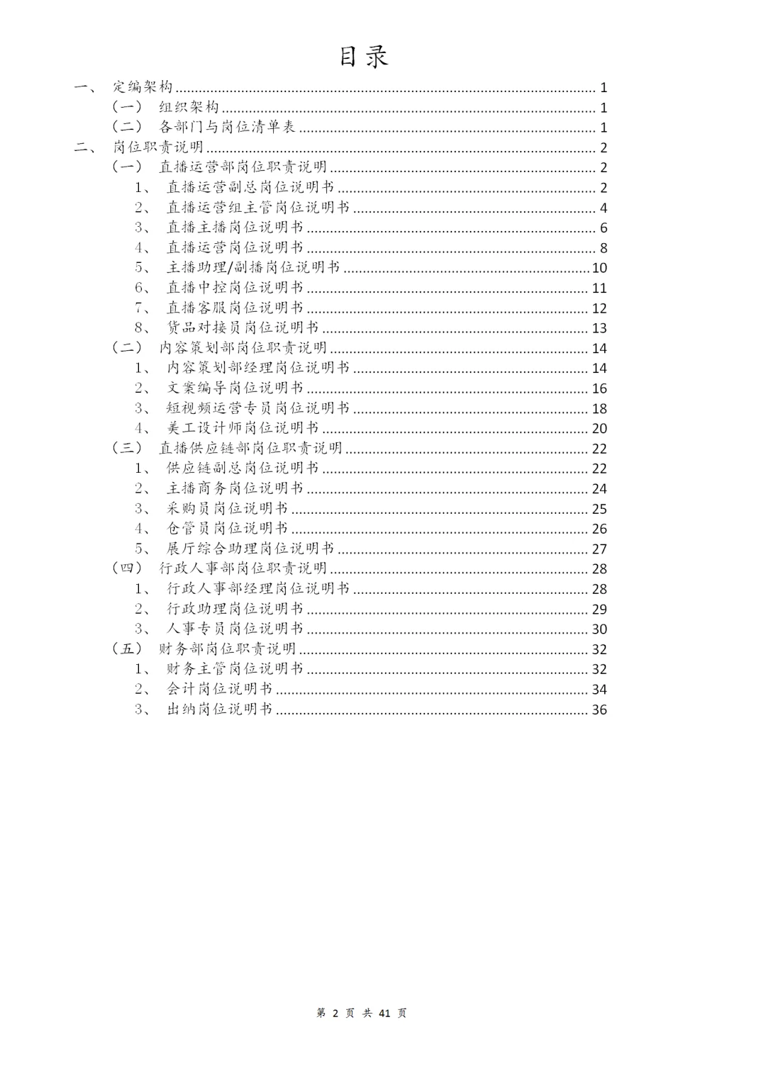 电商公司架构及岗位职责【全41页】