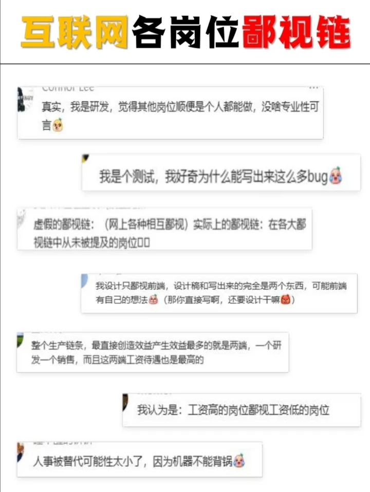 互联网大厂各岗位鄙视链🖕🏻