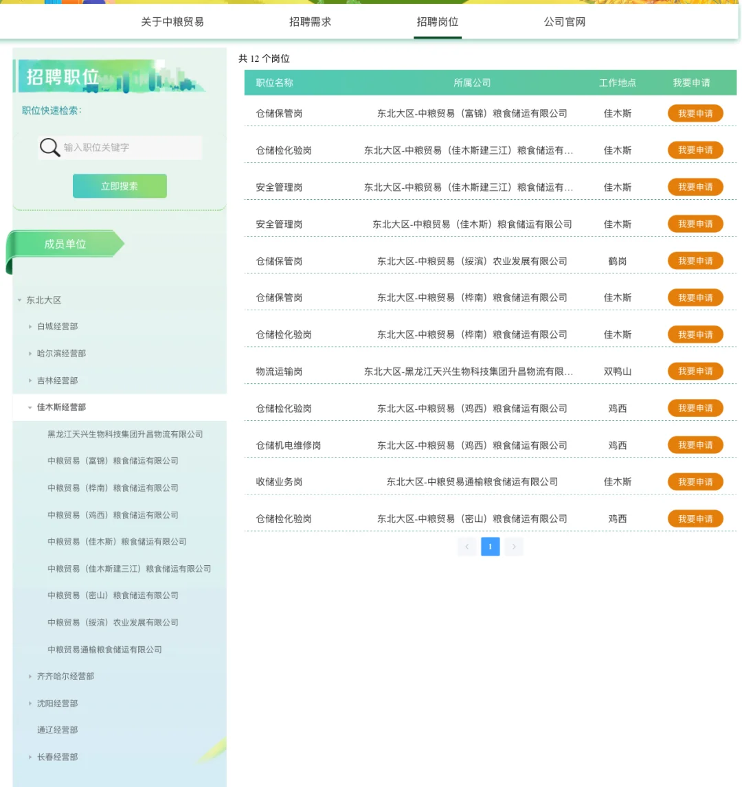 [五险二金]中粮贸易黑龙江省招聘31个岗位