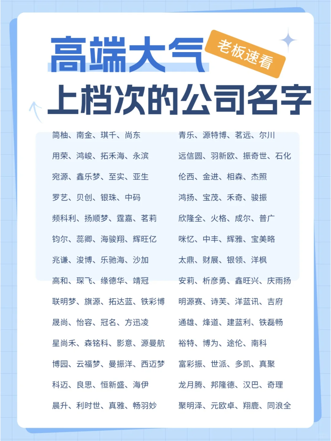 高端大气上档次的公司名字