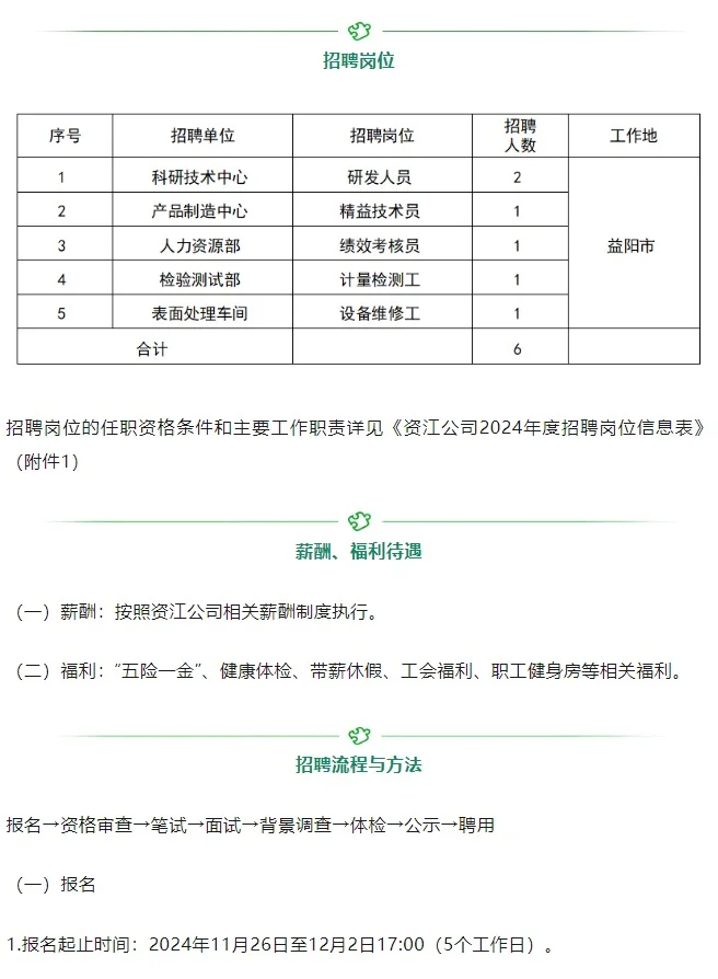 想进国企？湖南兵器子公司5个岗位招聘