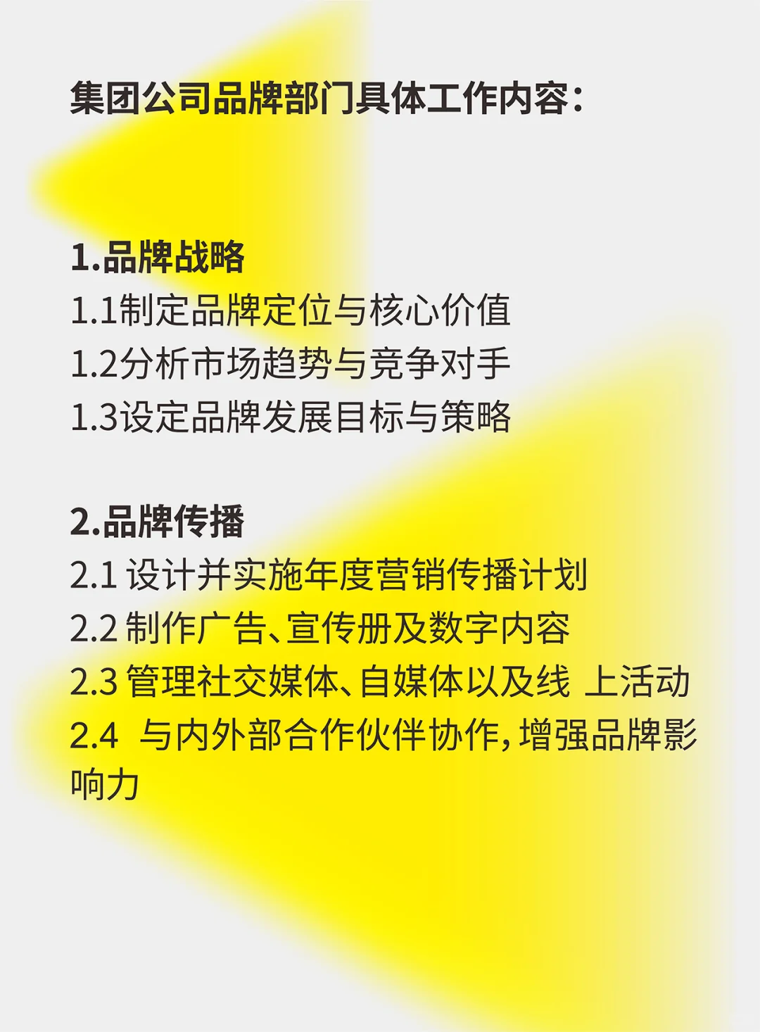 集团公司品牌部门日常工作内容梳理