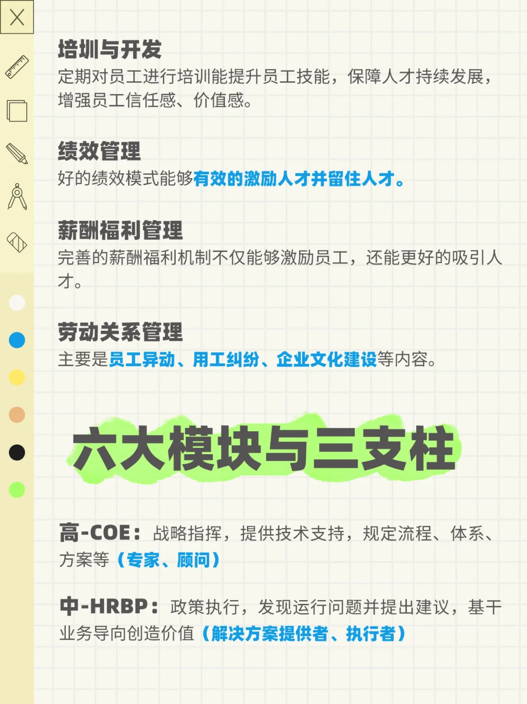 人力资源岗位必知：3大支柱与6大模块