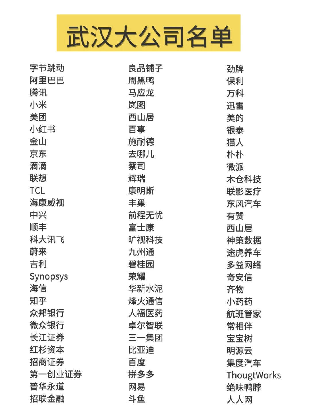 武汉大公司名单❤️