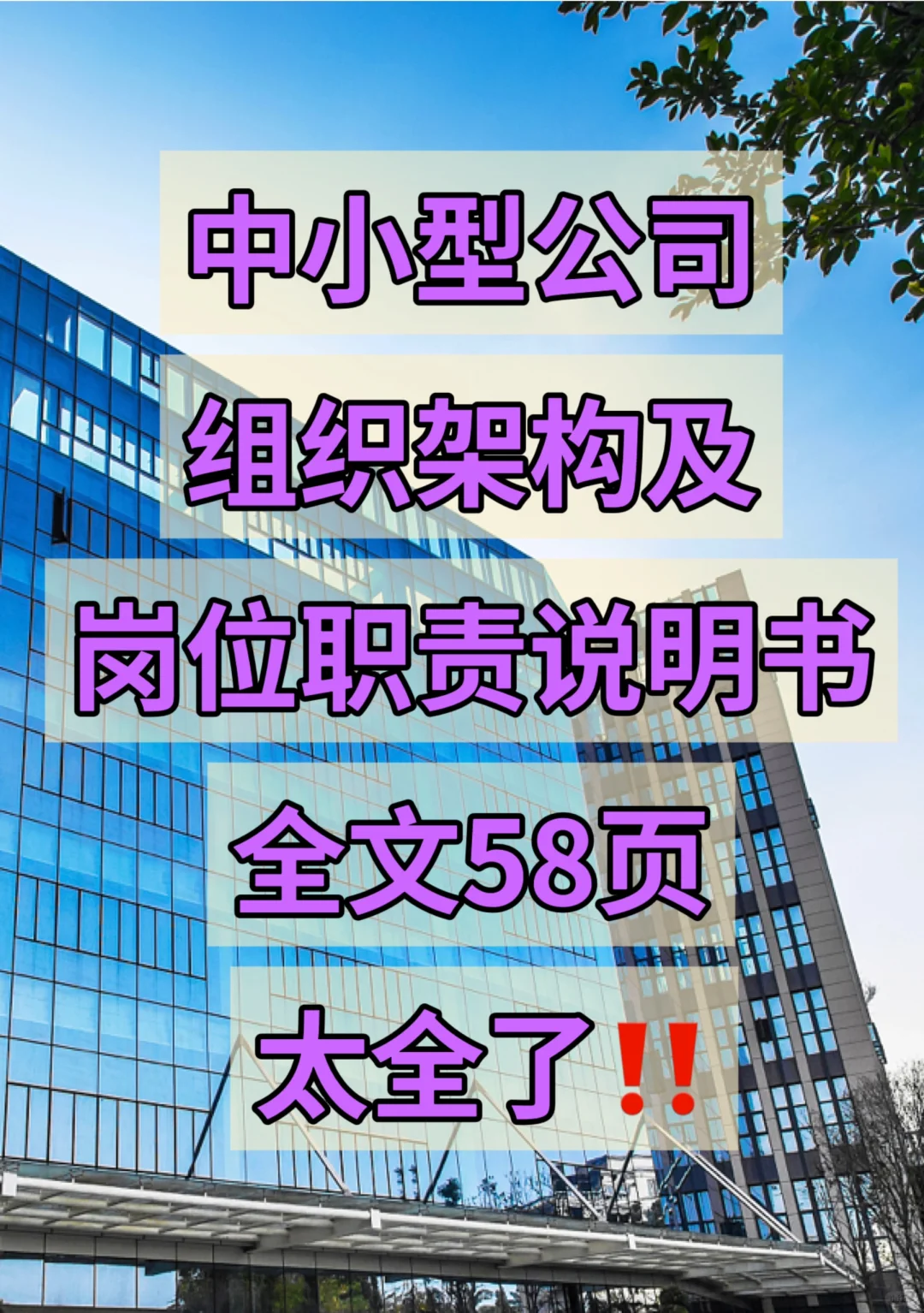 中小企业组织架构及岗位职责