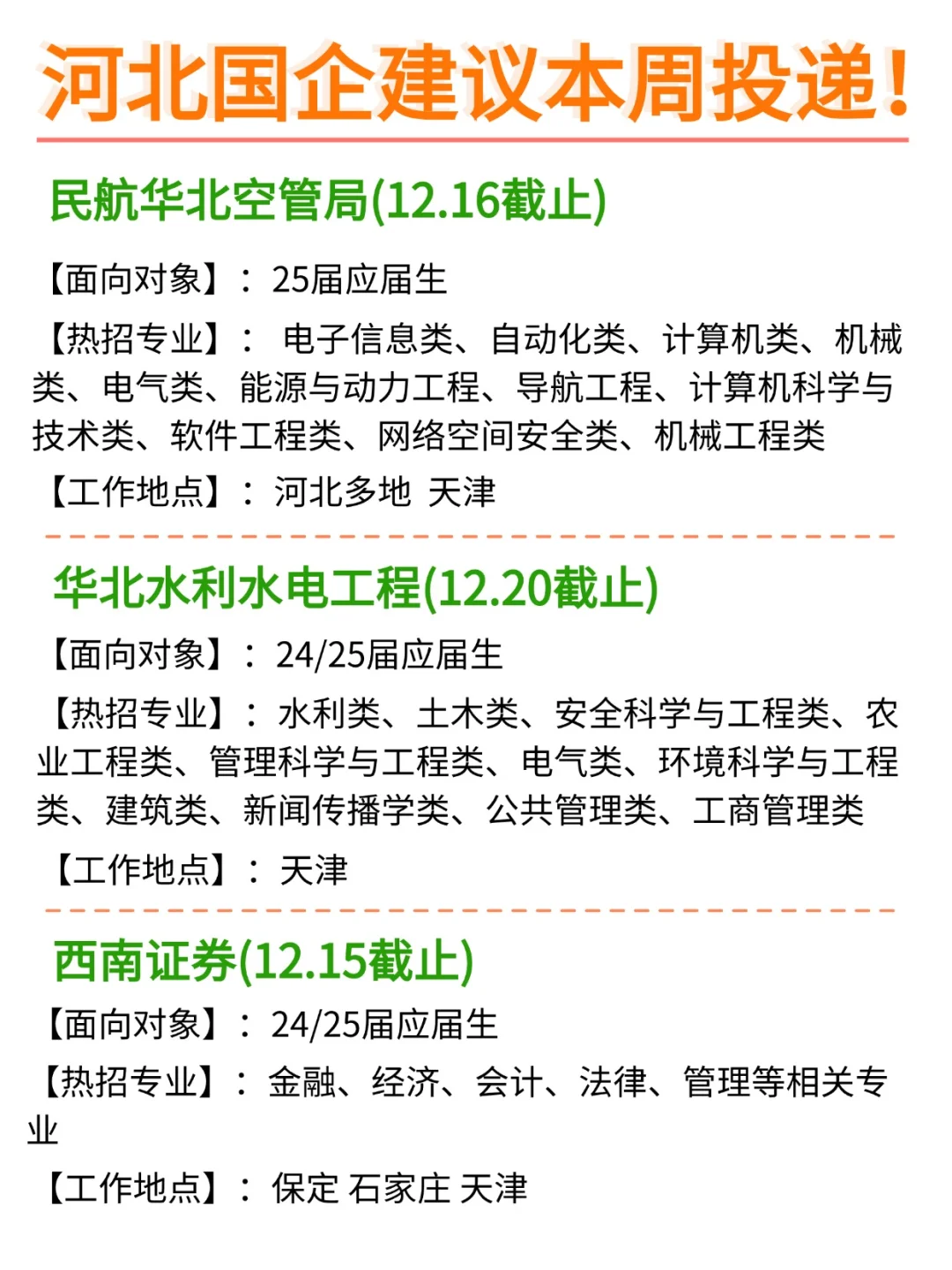 不开玩笑✌现在就是河北、天津的秋招捡漏期