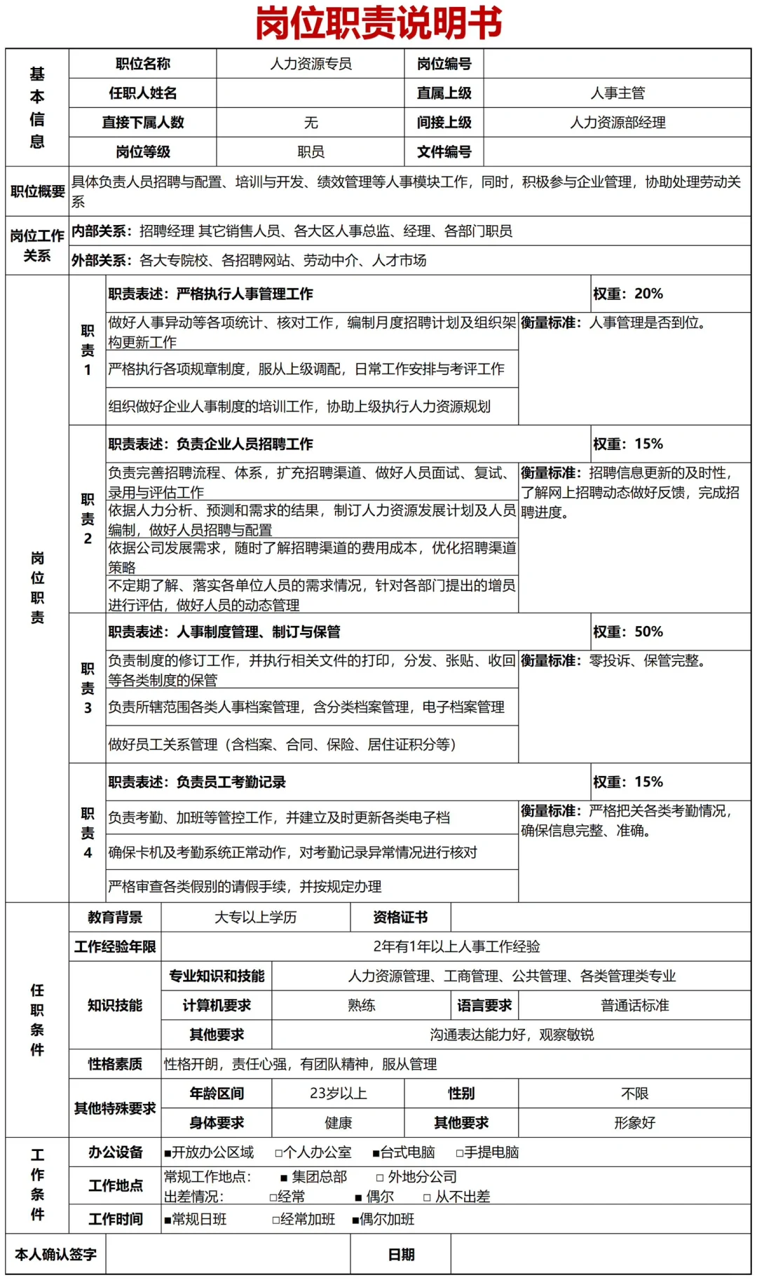 HR必备：新员工入职必签13个文件清单！