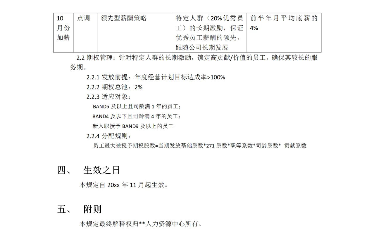 岗位序列/职等职级和薪酬管理规定