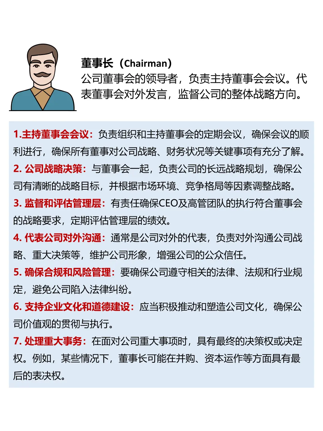 一图看懂公司高管职位