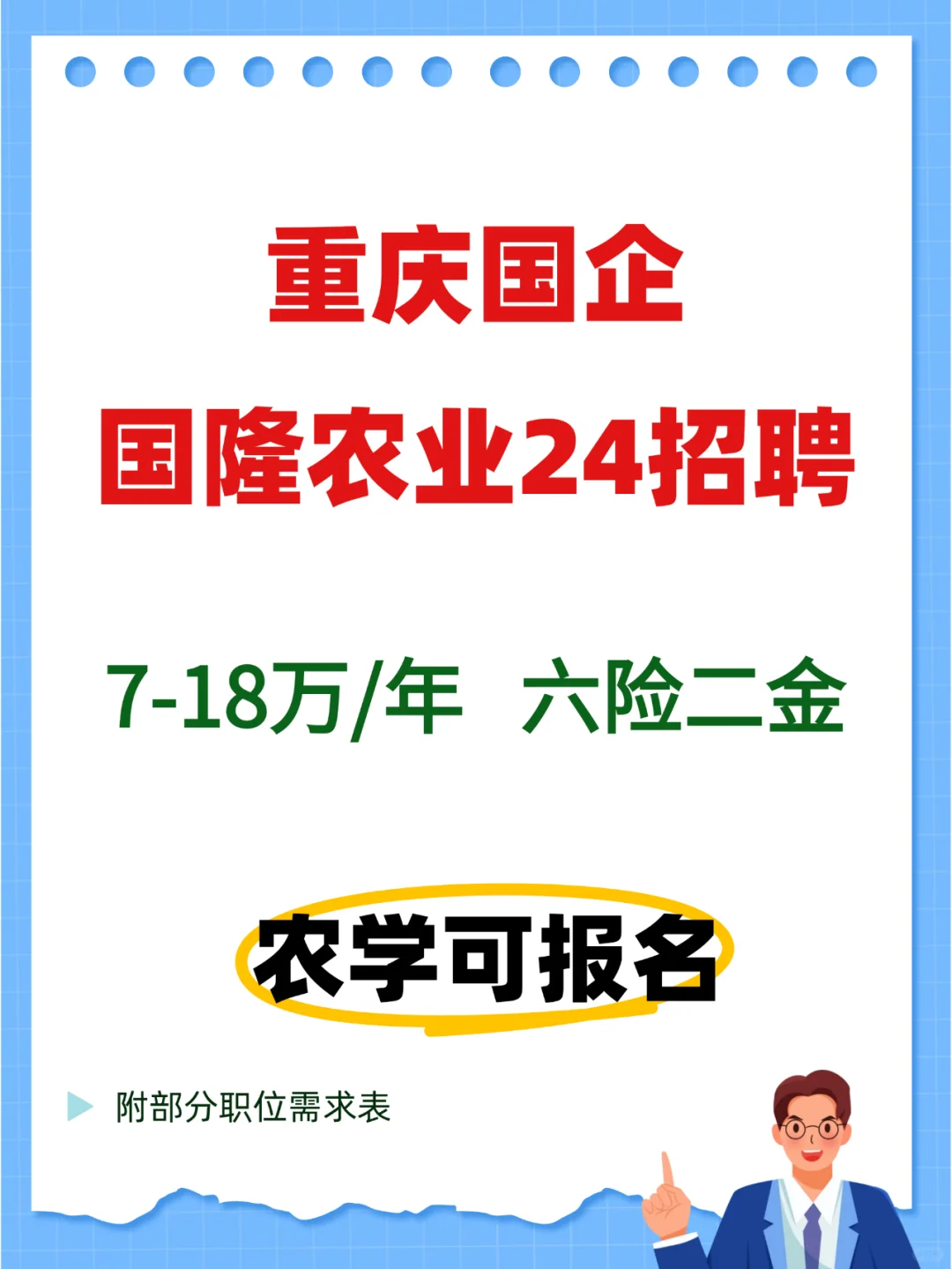 重庆国企 | 国隆农业24招聘！