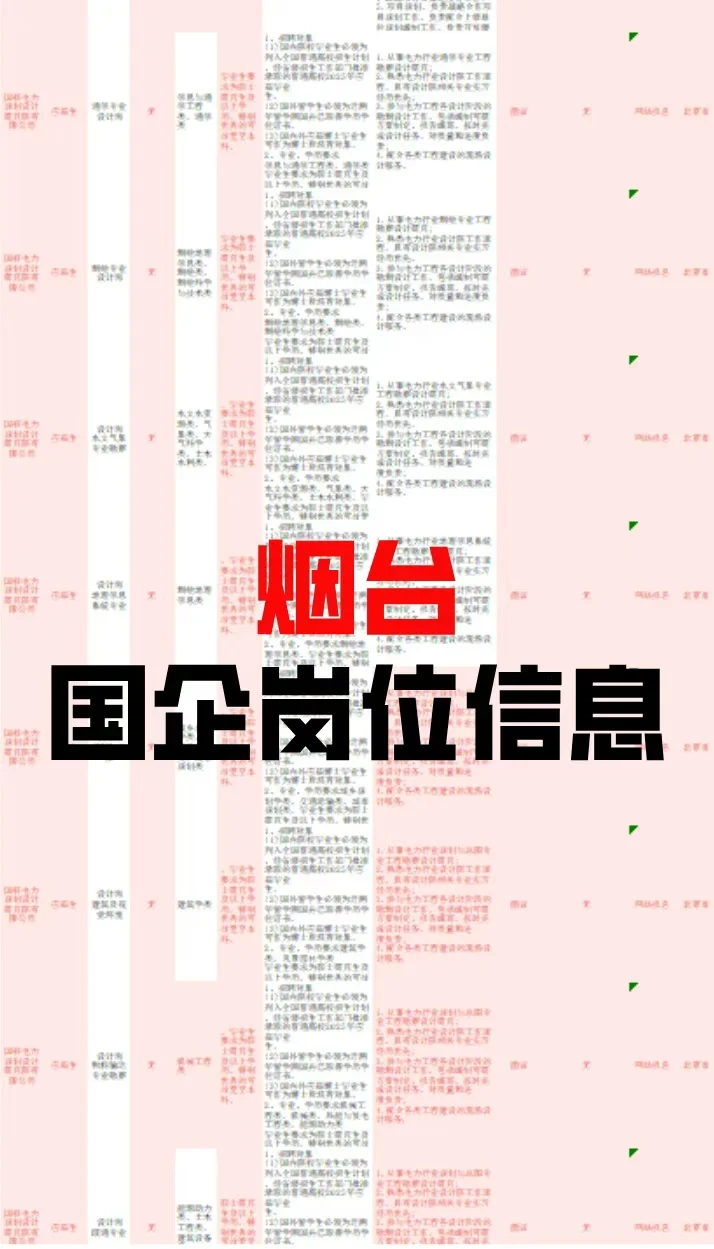 12月烟台国企发布的捞人信息