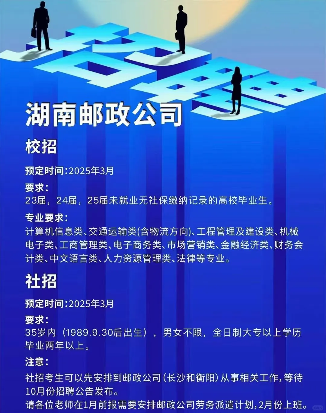 中国邮政湖南分公司聘