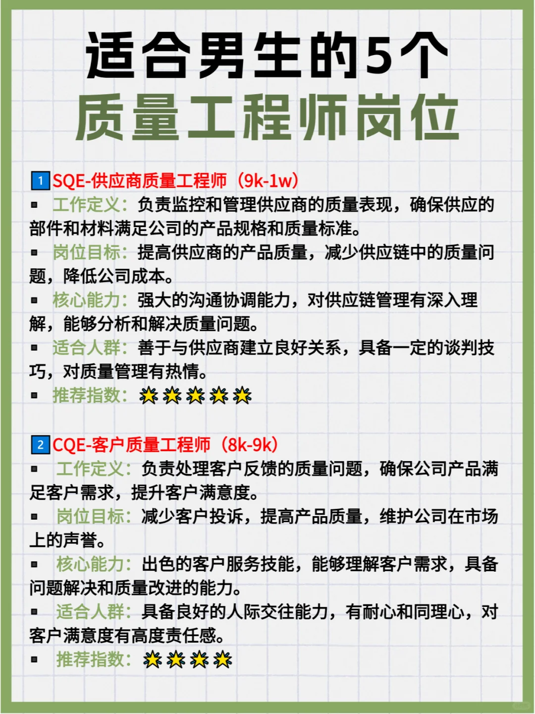 男生看过来！这才是最适合你们的质量岗位