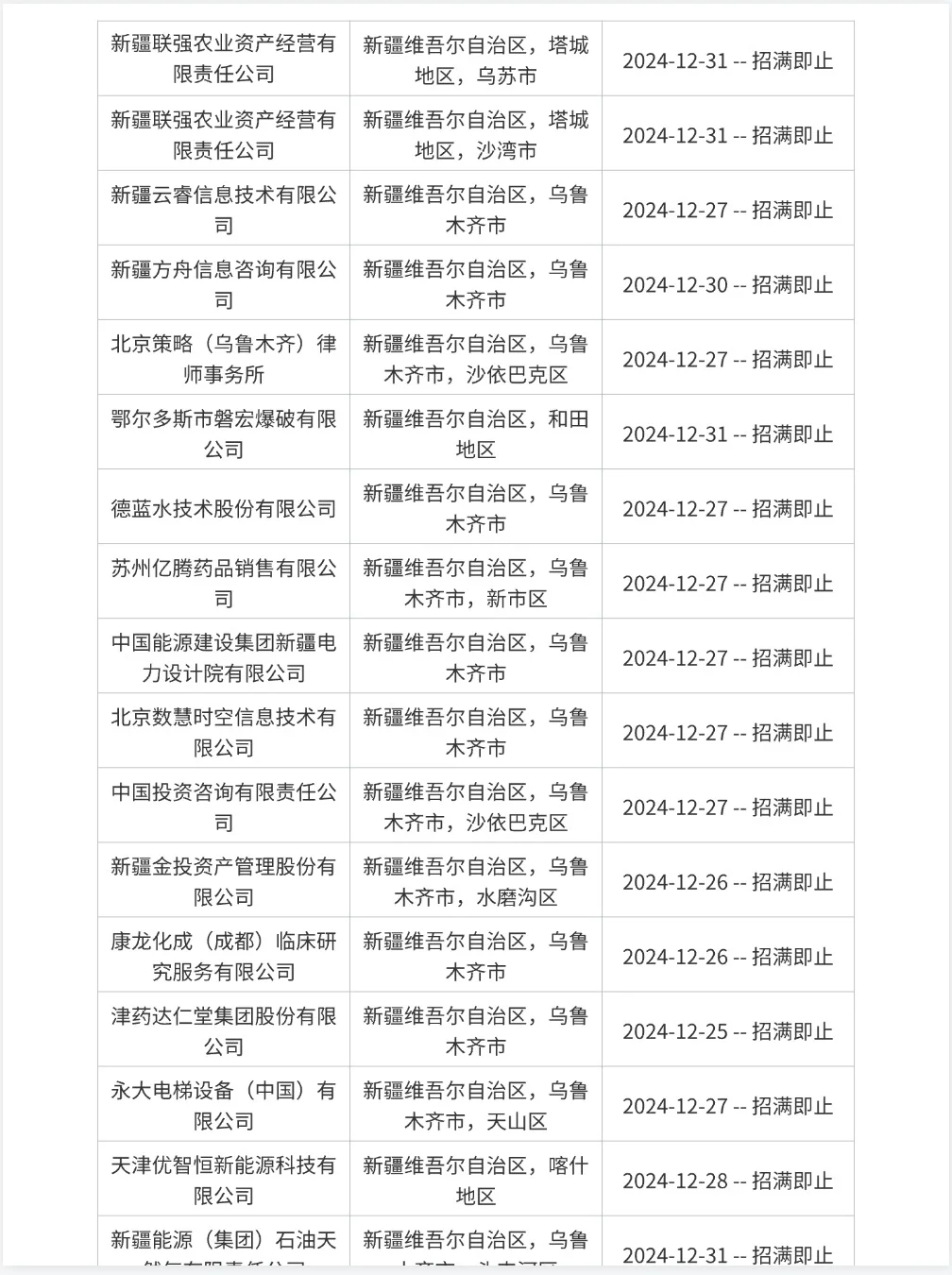 新疆春招第一批开启，免笔试