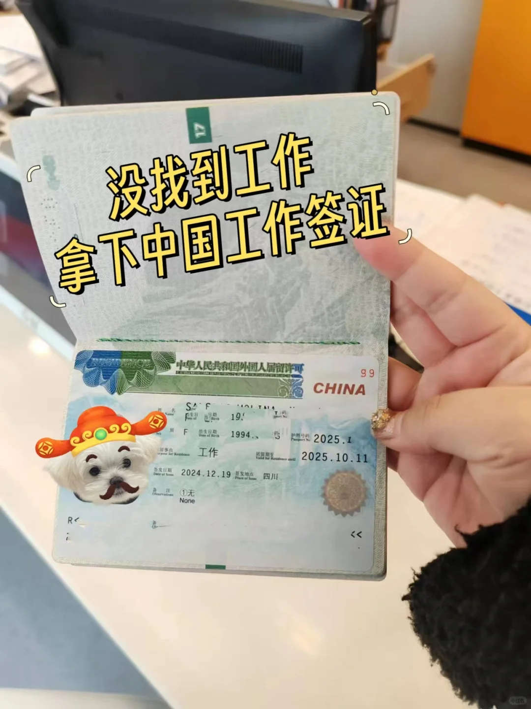 没找到工作，成功拿下中国工作签证