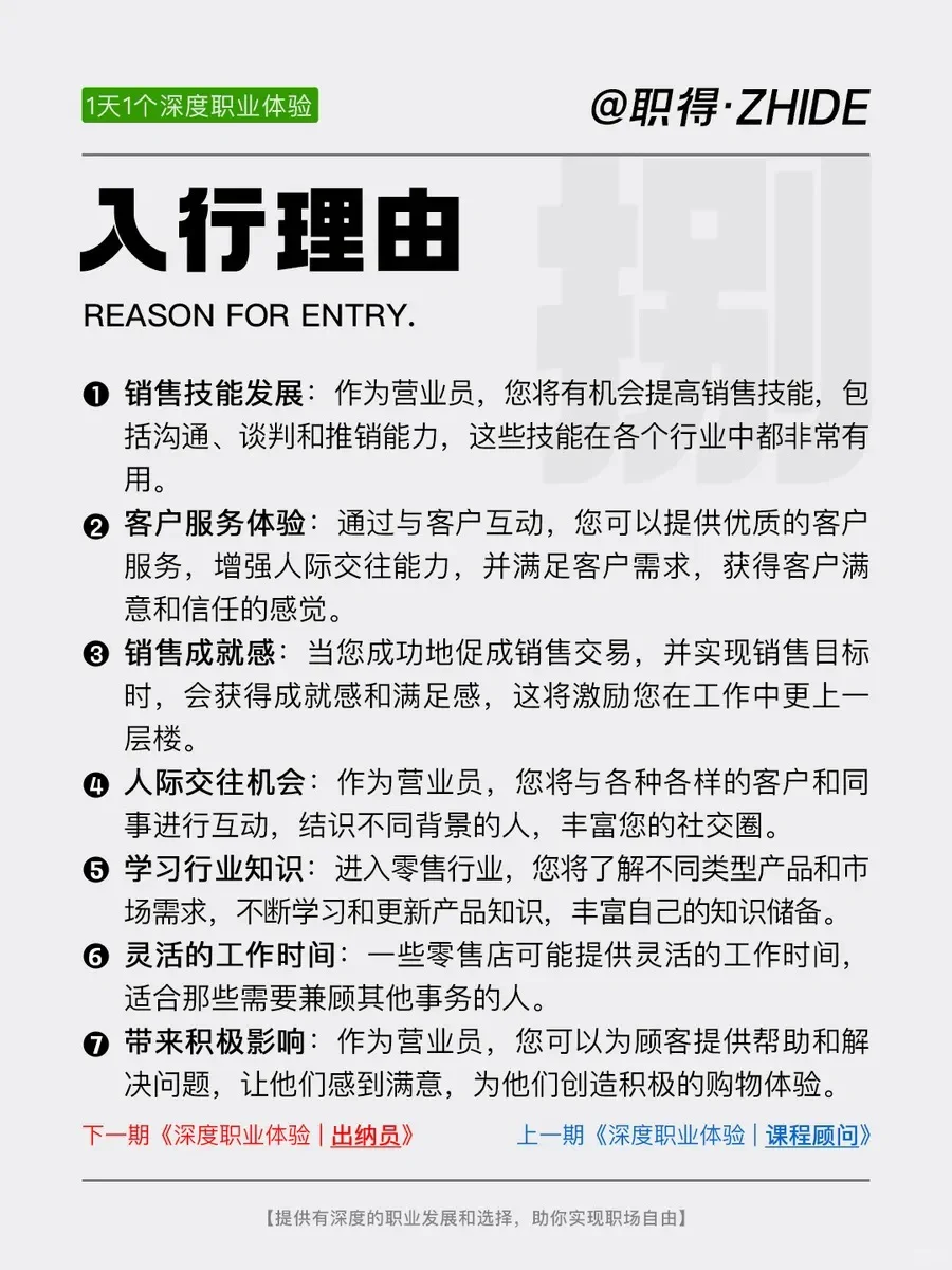 每天一个深度职业体验|营业员