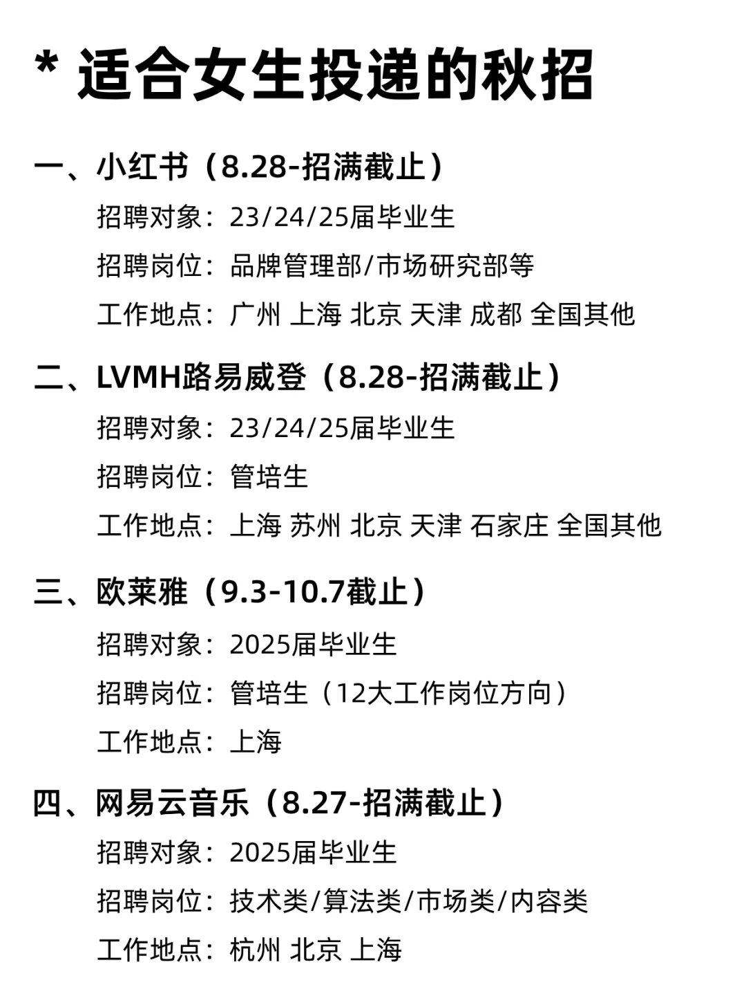 女生们逼自己投完吧，会有offer的