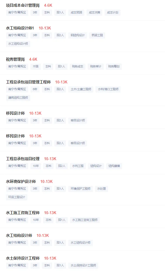 设计院、广西电网、水利集团等招新