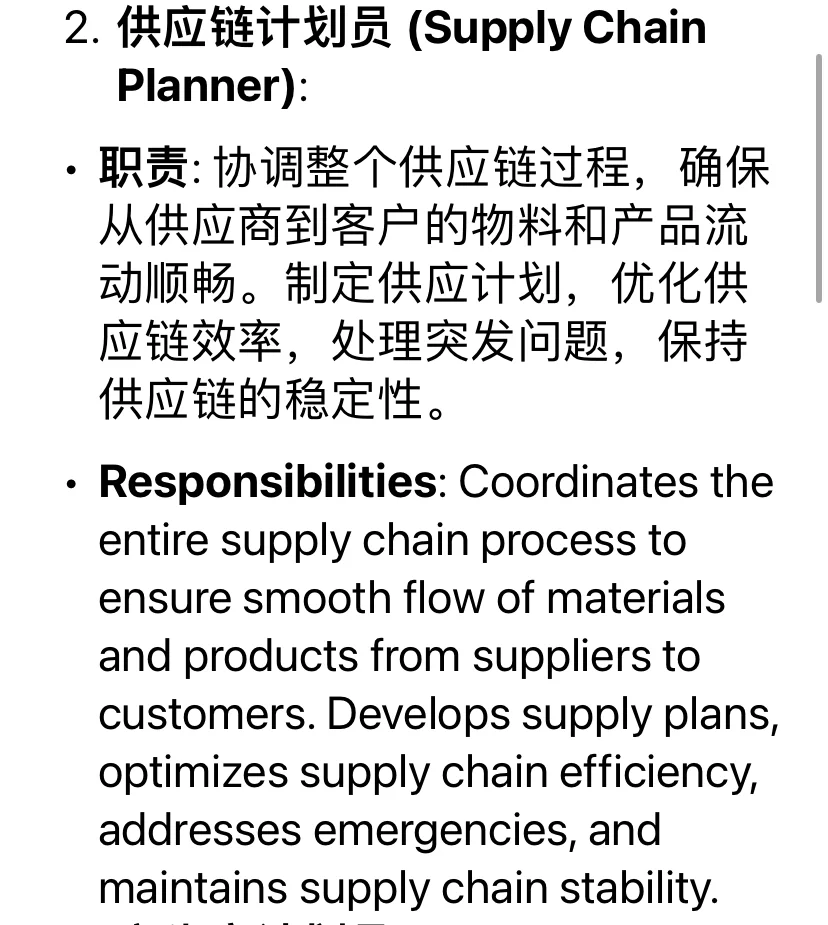 计划岗位中常见的职位planner