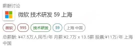 微软公司技术研发岗职级与薪资一览！