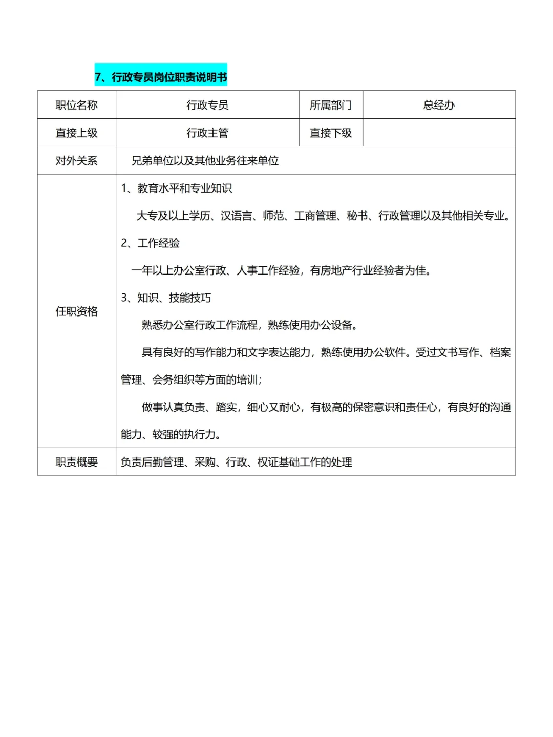 💯总经办/综合办❗组织架构及岗位职责