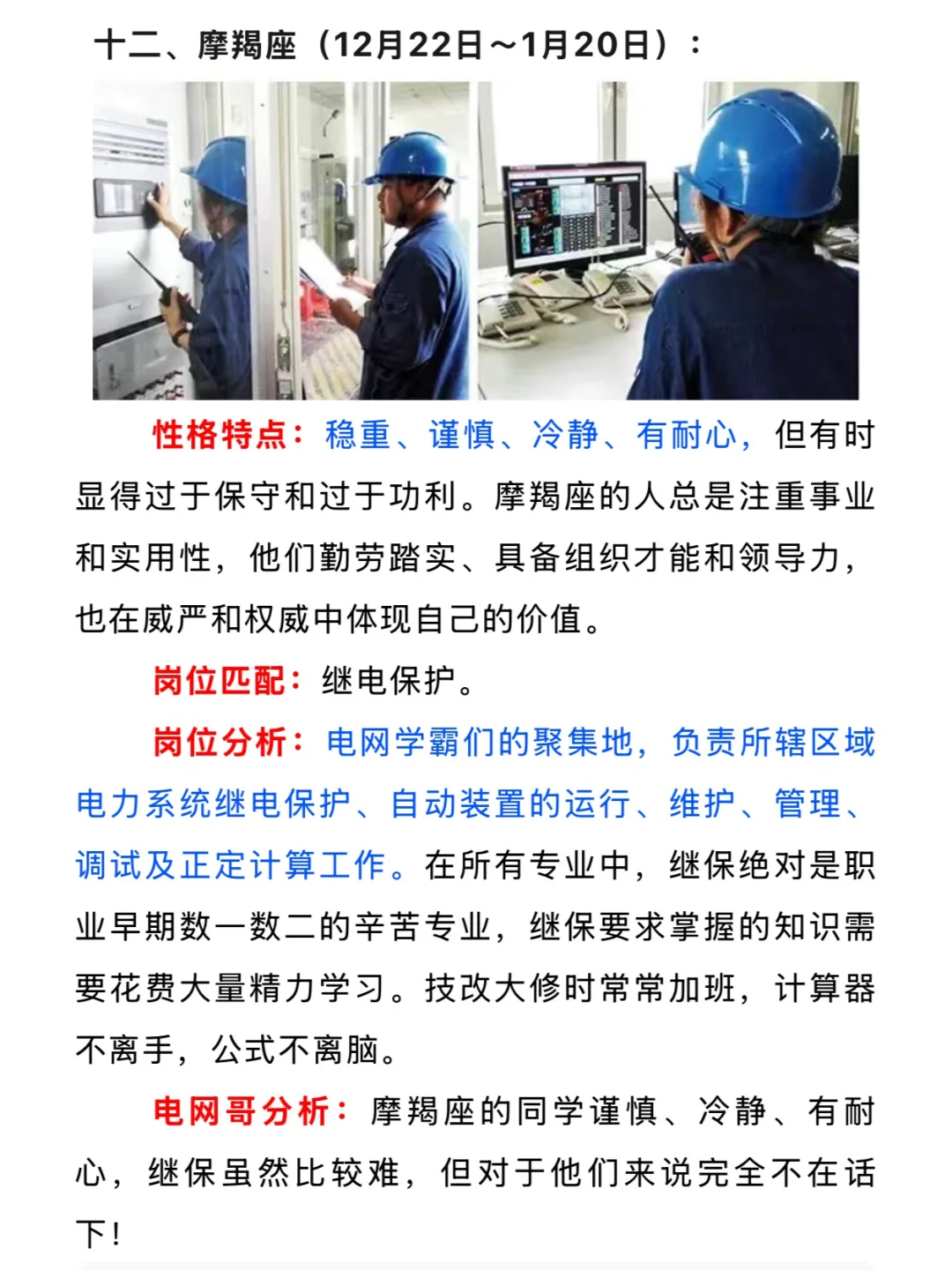 十二星座最适合电网里什么岗位？