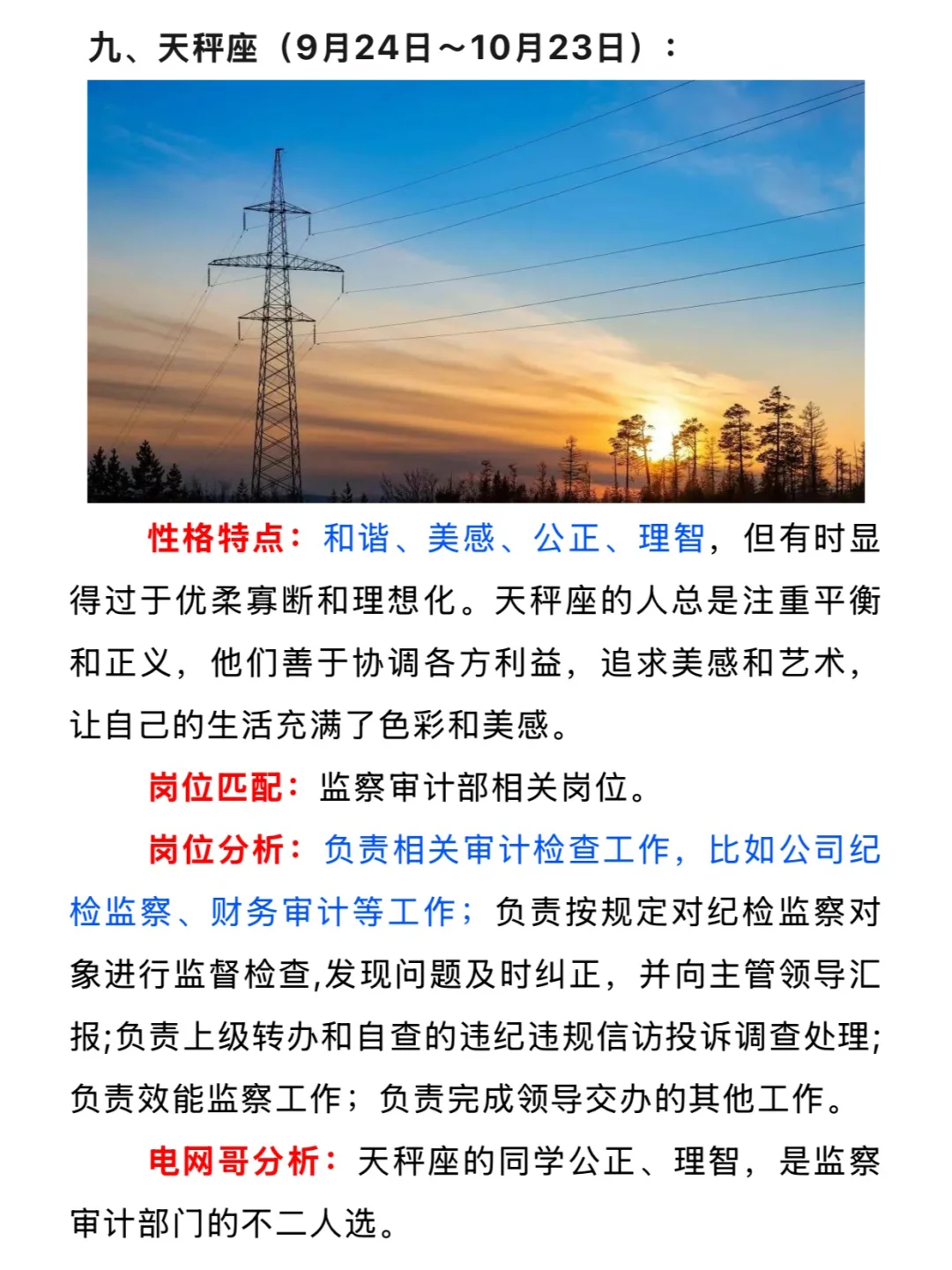 十二星座最适合电网里什么岗位？