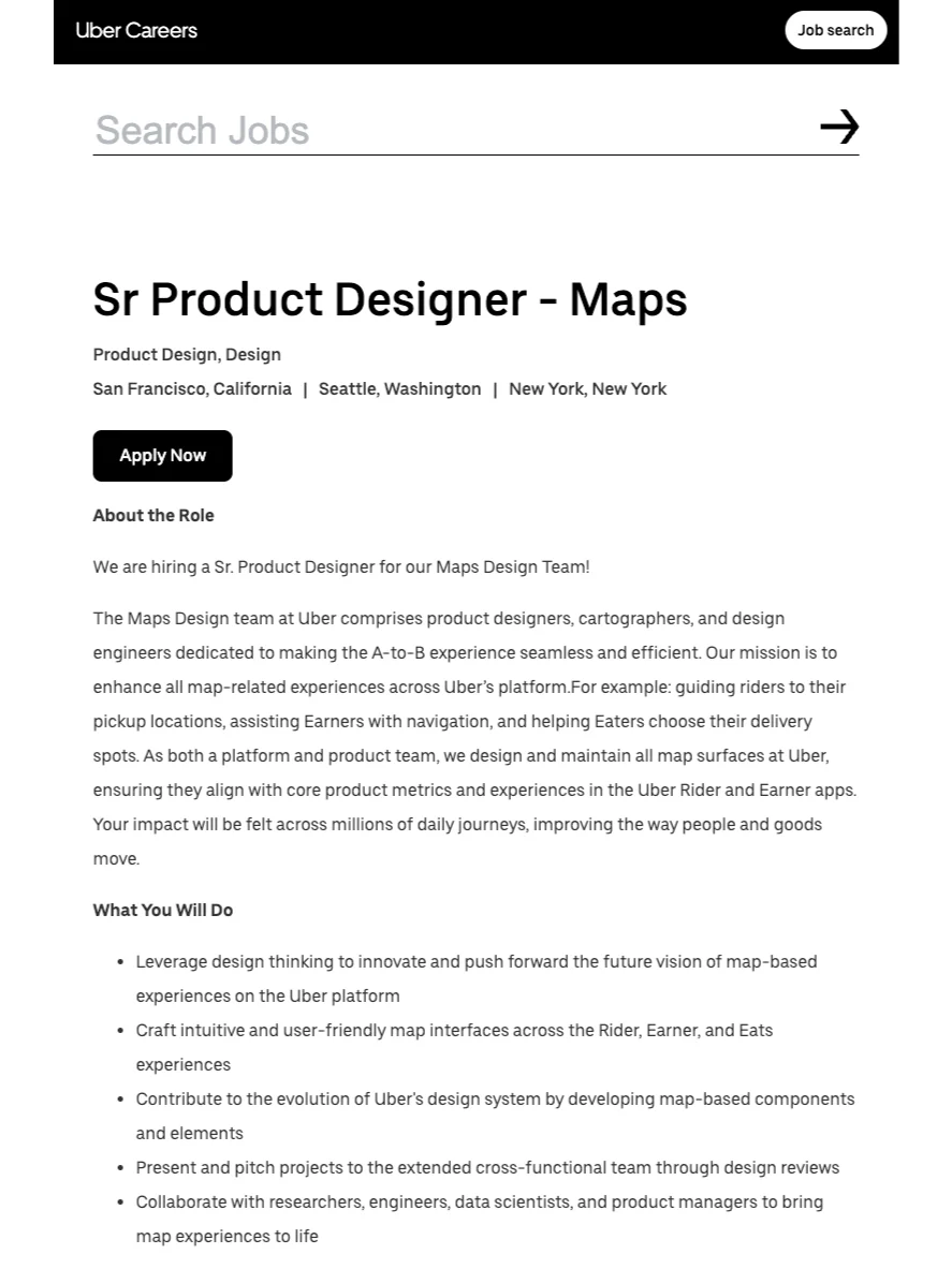 给建筑er的大厂岗位推荐-Uber地图设计师