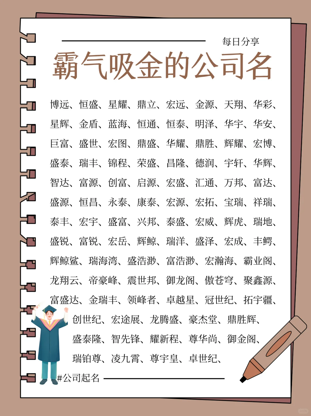 霸气吸金，听着顺耳的公司名字！