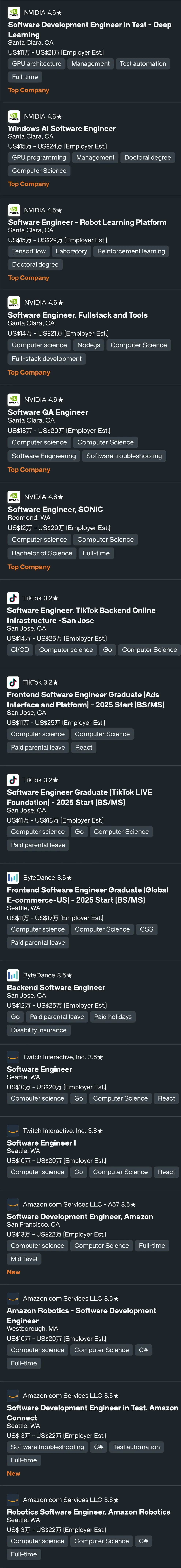 2025最新各大科技公司SDE招聘岗位一览#备战