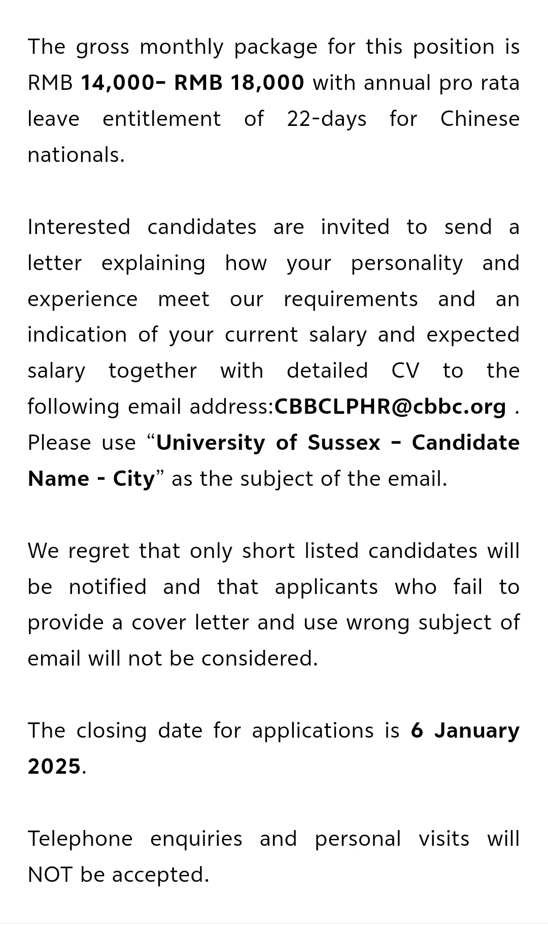 年假22天+月薪14-18k,‖萨塞克斯大学招生岗