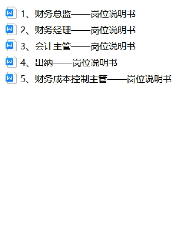 各部门各岗位职责说明