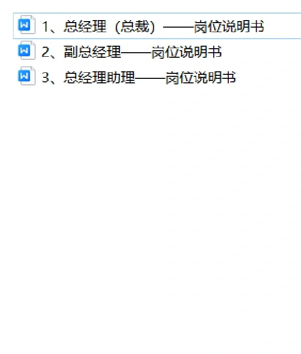 各部门各岗位职责说明