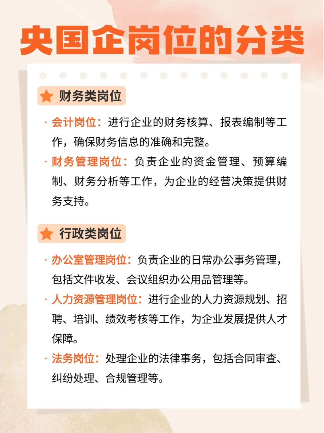 央国企的岗位如何分类