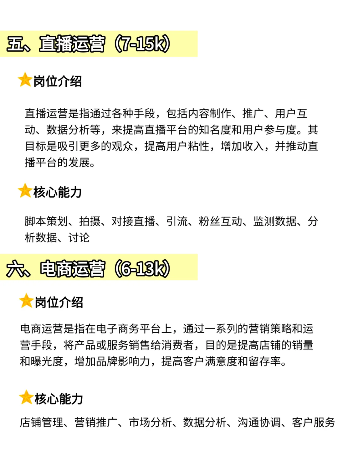 八大运营岗位介绍！