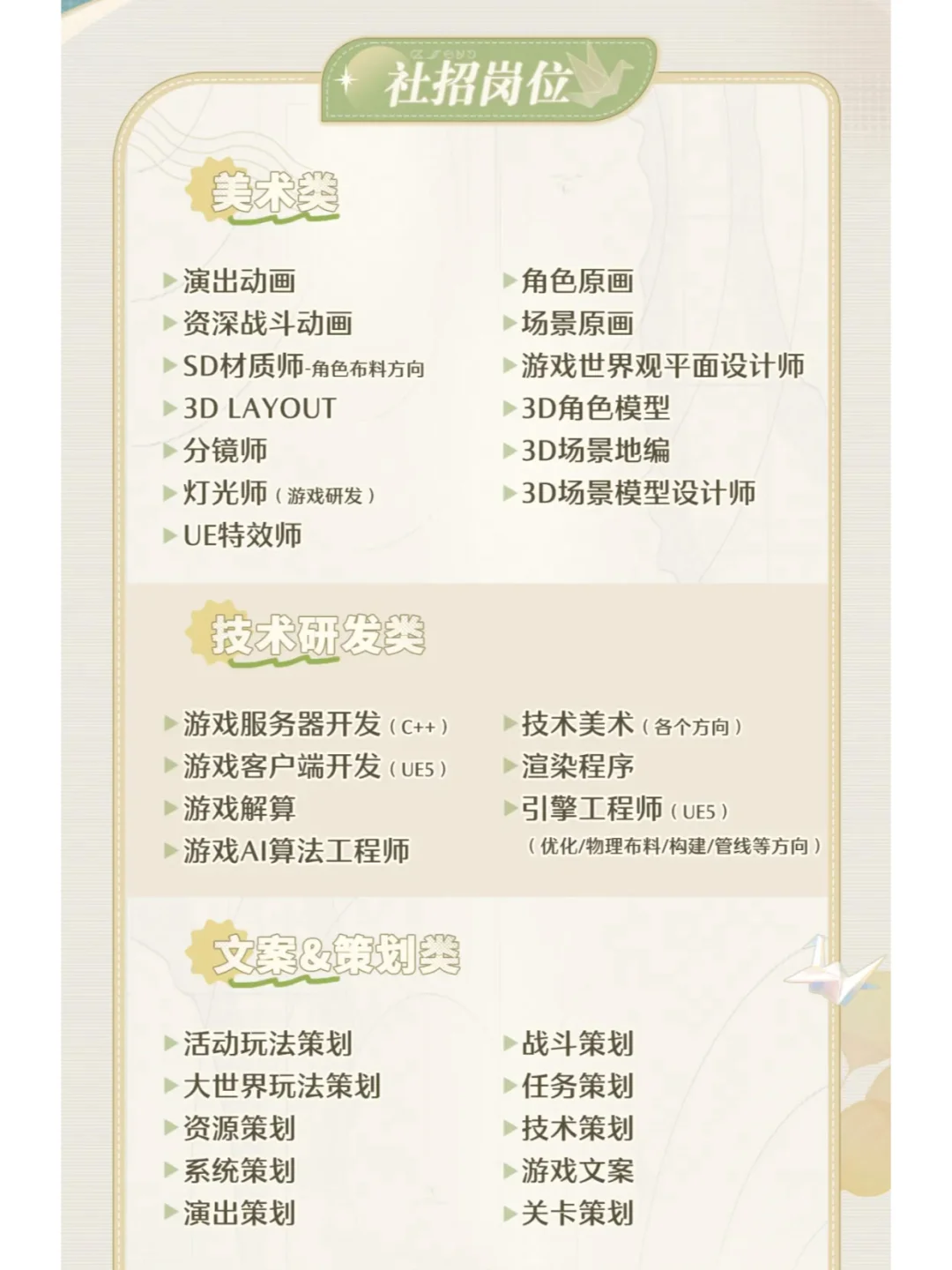 叠纸《无限暖暖》项目热招岗位，快来看看吧