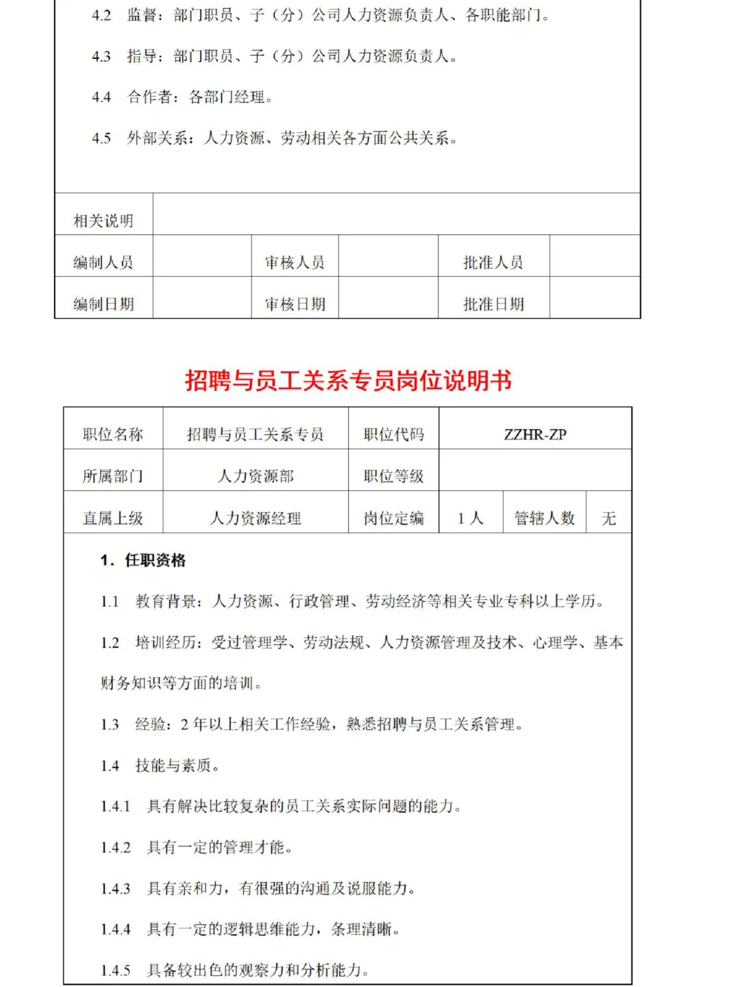 码住！人力资源部岗位及各岗位职责