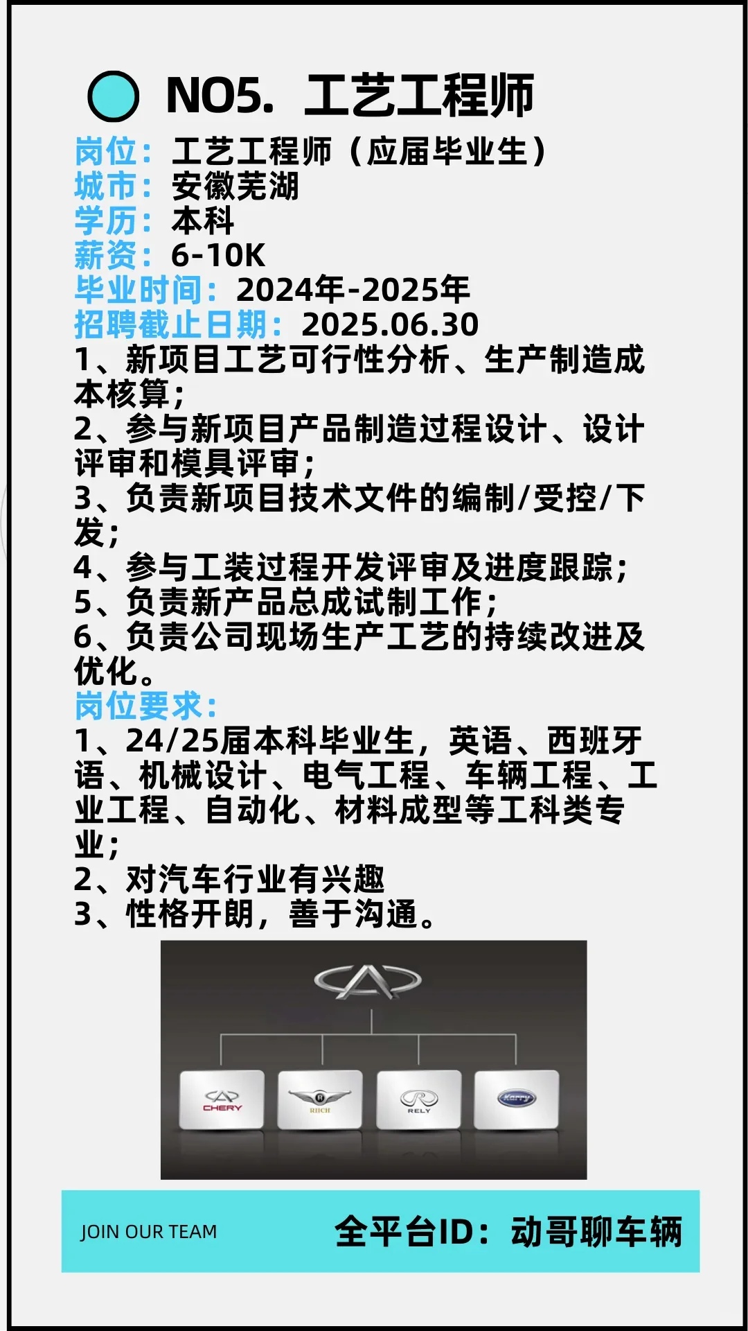 奇瑞汽车职位及薪酬解析