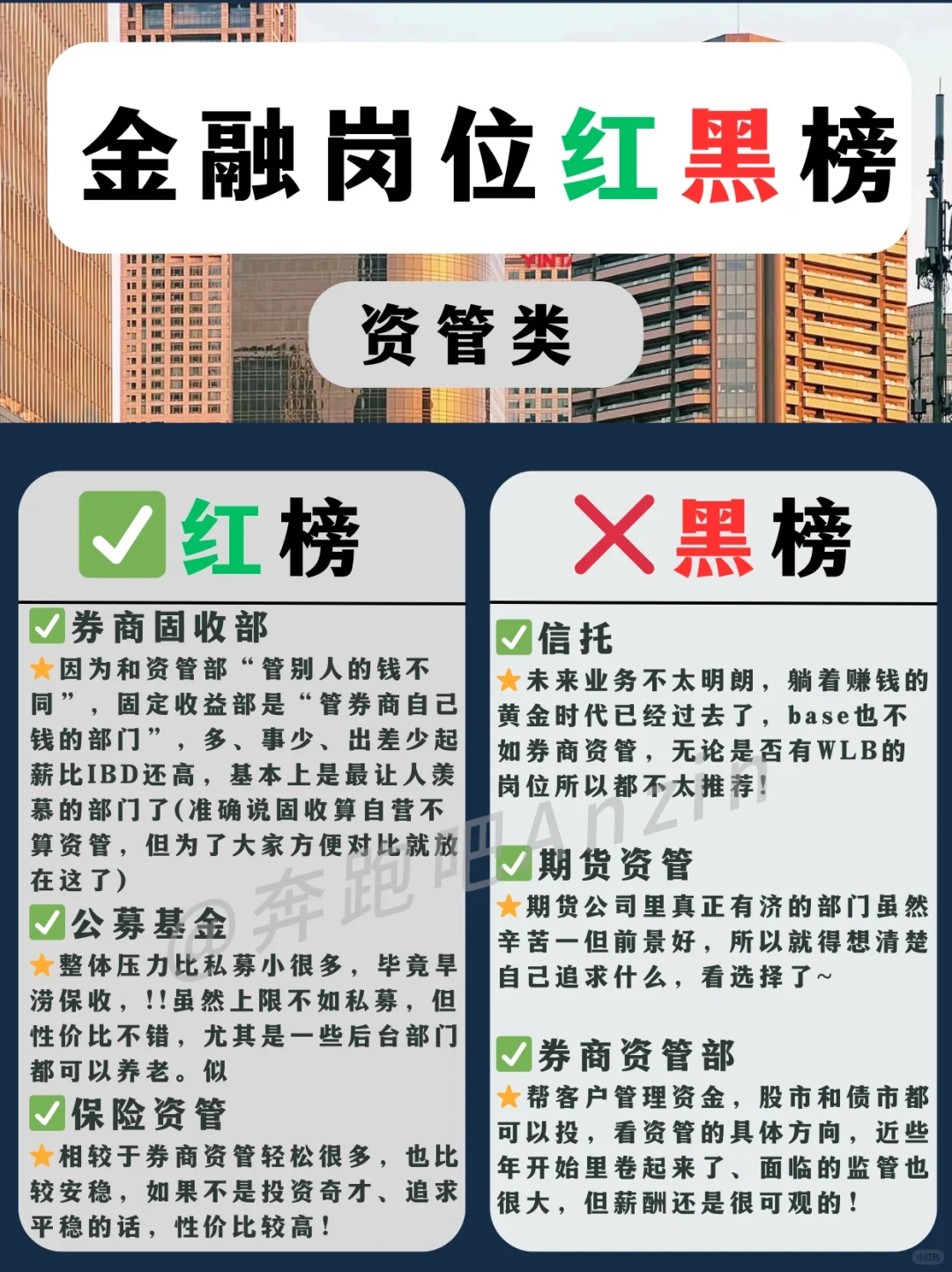 ⚠️金融岗位🔥红黑榜｜资管部门哪家好✅